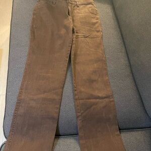 Brown Corduroy Straight-Leg Pants